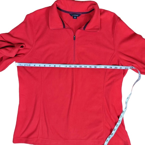 Land End Red 1/4 Zip Soft Fleece Pullover Youth SZ XL - Picture 4 of 9